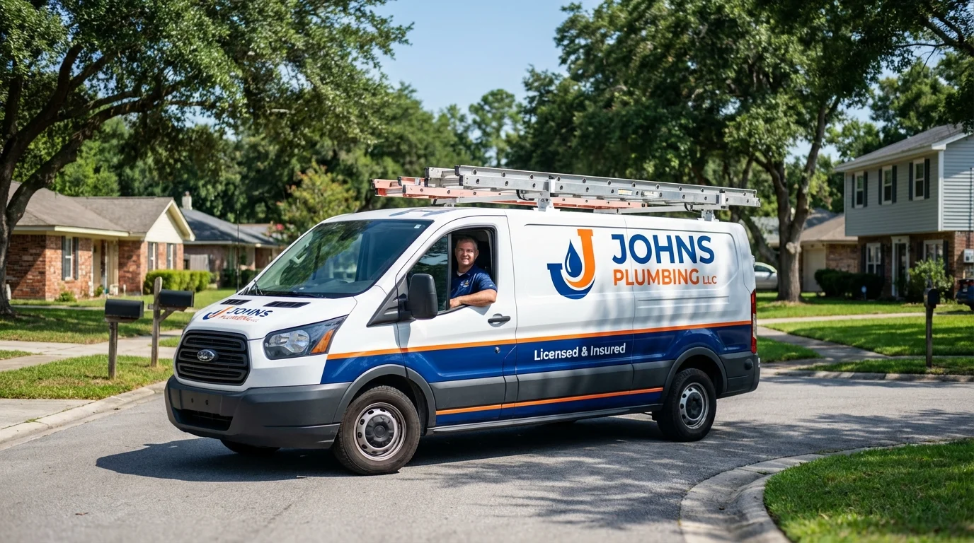 Johns Plumbing LLC service van in Midlothian, IL