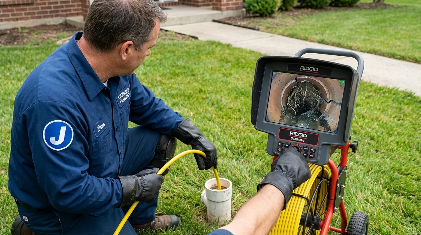 Sewer camera inspection being performed by Johns Plumbing LLC in Midlothian